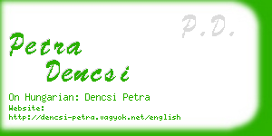 petra dencsi business card